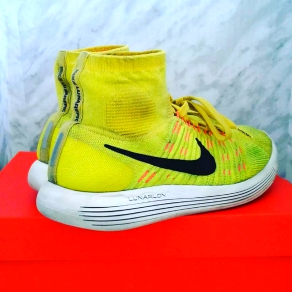 Nike LunarEpic Flyknit Yellow Strike Volt men's sz 10.5 running shoes 818677-700 - Picture 2 of 6